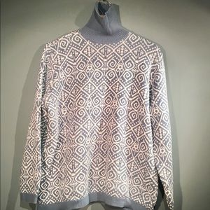 Lands End Boho Turtleneck Sweater Ash Blue